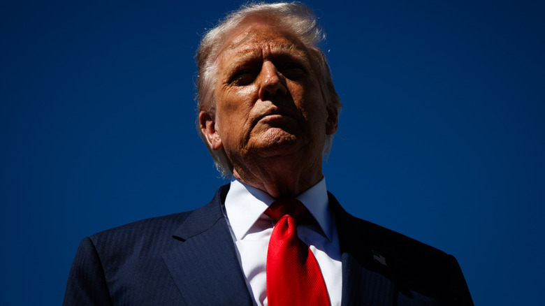 Donald Trump looking towards the sky