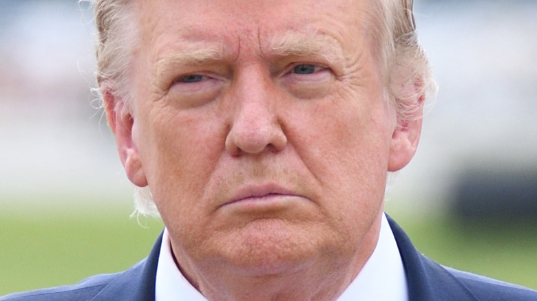 Then-President Trump arrives on Air Force One at Dobbins Air Reserve Base 2020