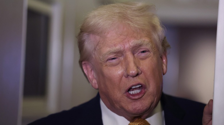 Donald Trump speaking on Air Force One