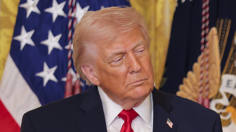 Donald Trump speaking at the White House