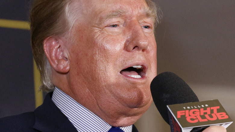 Donald Trump speaking at a boxing match on 9/11