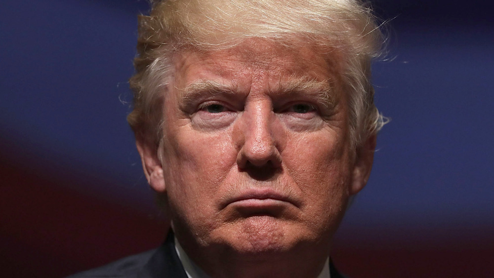 Donald Trump making an angry face