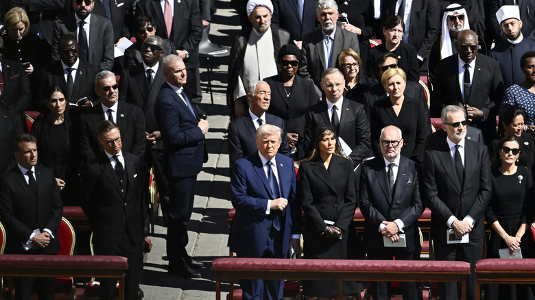 Donald and Melania Trump mourning funeral