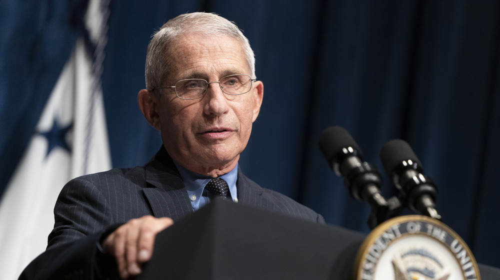 Anthony Fauci at a mic 