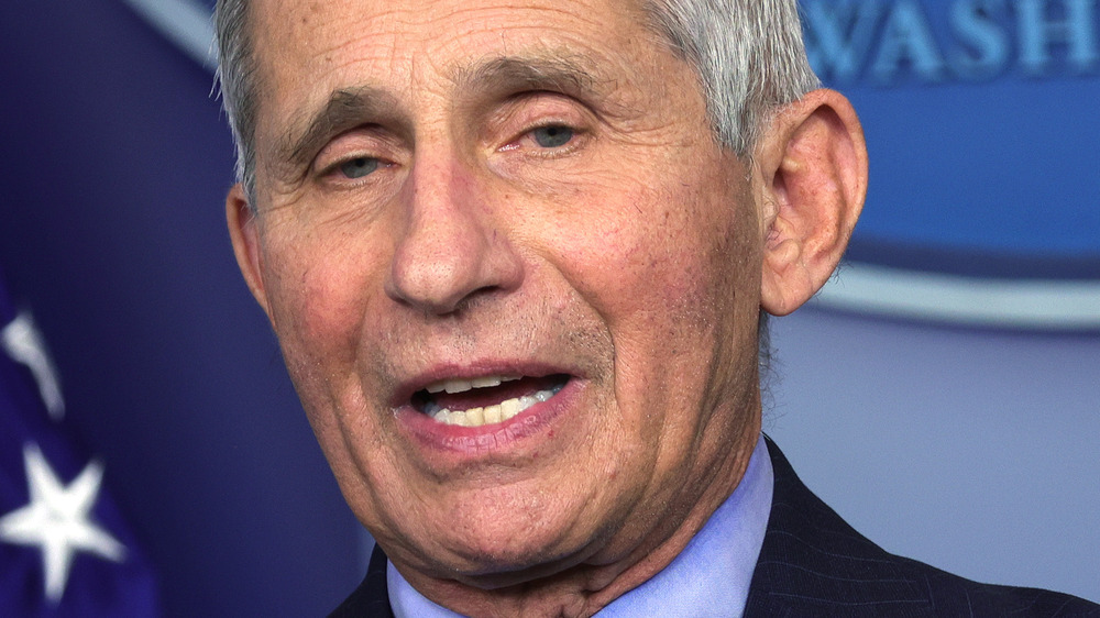 Dr. Fauci speaking at a press briefing