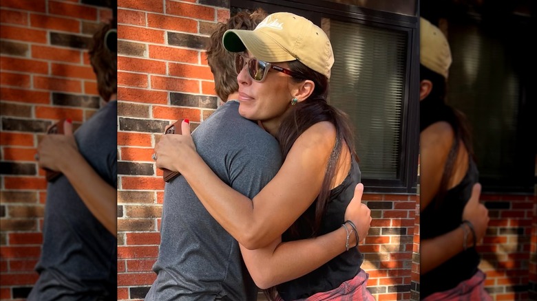 Joanna Gaines hugging her son Drake