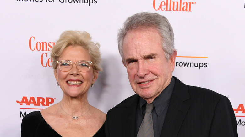 Annette Bening and Warren Beatty pose in 2020