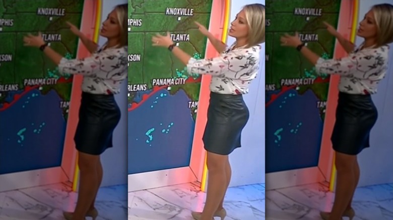 Dylan Dreyer gives the weather report in a leather skirt