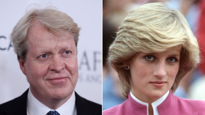 Split image of Charles Spencer and Princess Diana