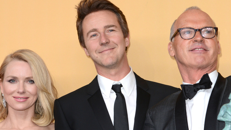 Naomi Watts, Edward Norton and Michael Keaton on the red carpet