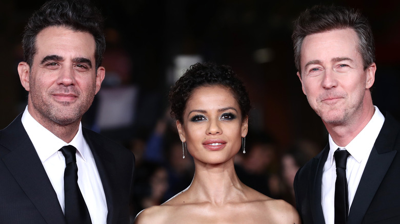 Gugu Mbatha-Raw, Bobby Cannavale and Edward Norton standing