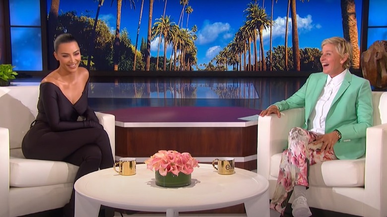 Kim Kardashian and Ellen DeGeneres sitting together