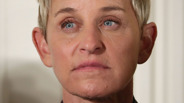 Ellen DeGeneres frowning