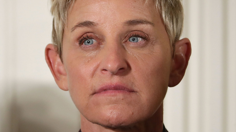 Ellen DeGeneres frowning