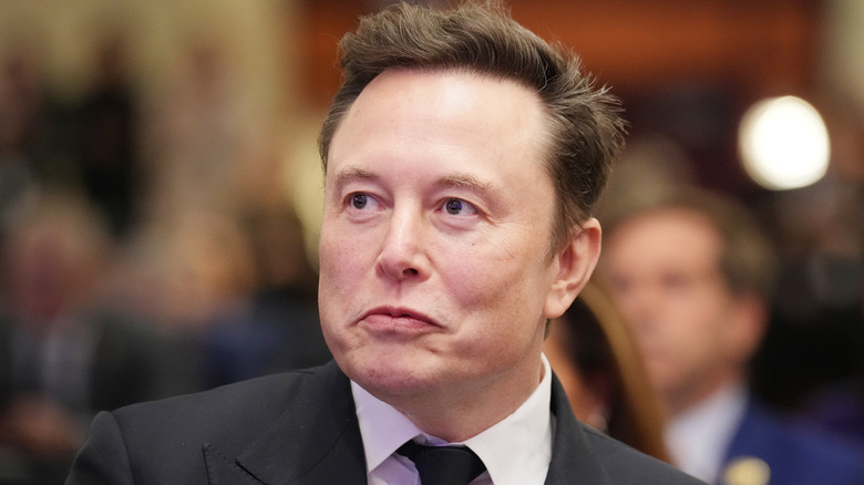 Elon Musk listens during House Republicans Conference meeting in 2024