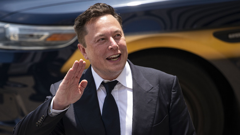 Elon Musk waving