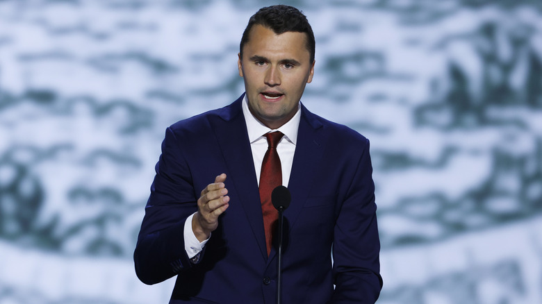 Charlie Kirk speaking on stage