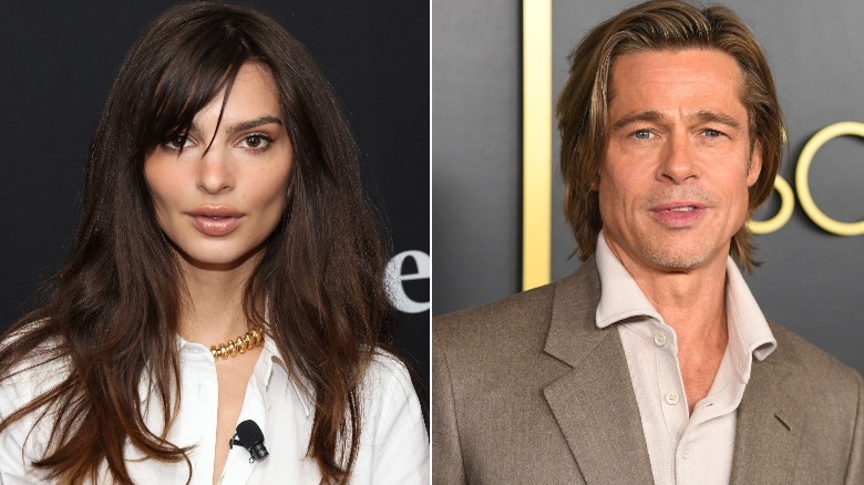 Emily Ratajkowski and Brad Pitt red carpet 