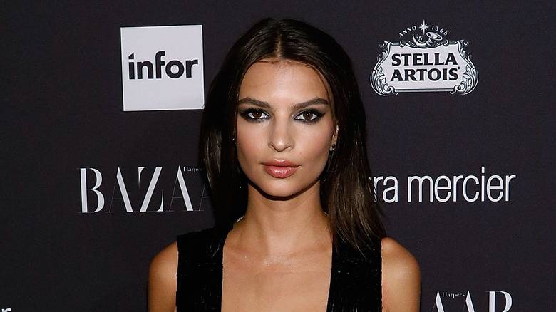 Emily Ratajkowski black dress