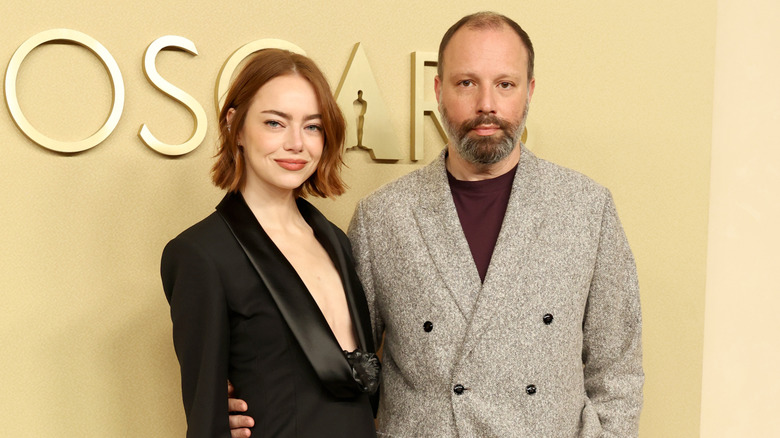 Emma Stone and Yorgos Lanthimos at the Oscars