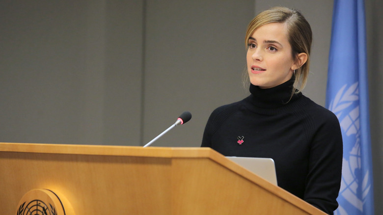 Emma Watson giving a speech at the UN