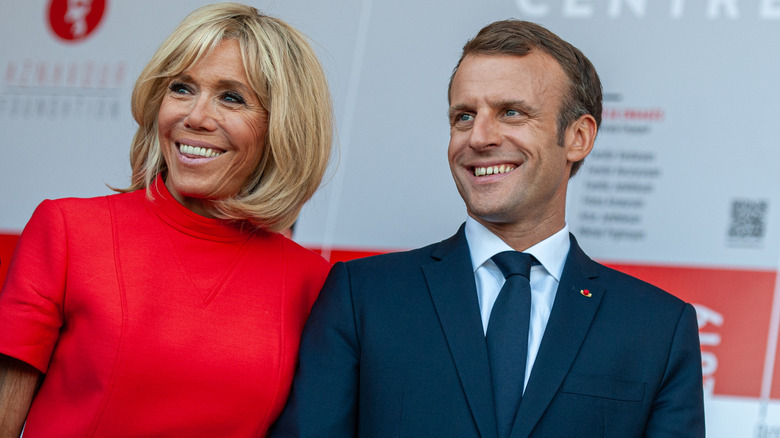 Emmanuel and Brigitte Macron at the Charles Aznavour Center
