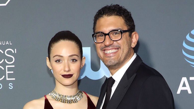 Emmy Rossum and Sam Esmail posing for a picture