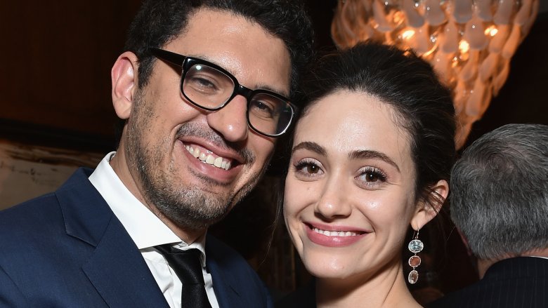 Emmy Rossum and Sam Esmail attend USA Network's Mr. Robot season 4  premiere at the Village East Cinema on Tuesday, Oct. 1, 2019, in New York.  (Photo by Charles Sykes/Invision/AP Stock Photo 