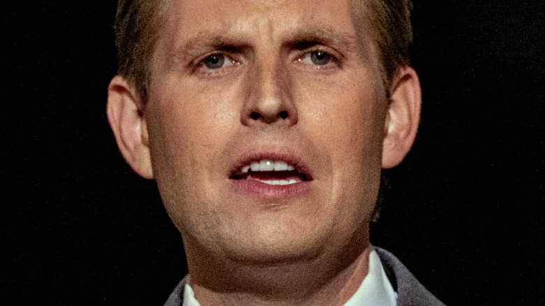 Eric Trump talking and frowning