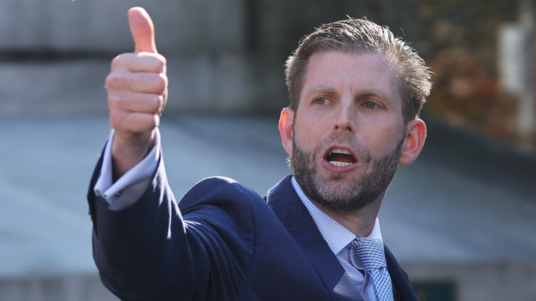 Eric Trump giving a thumbs-up