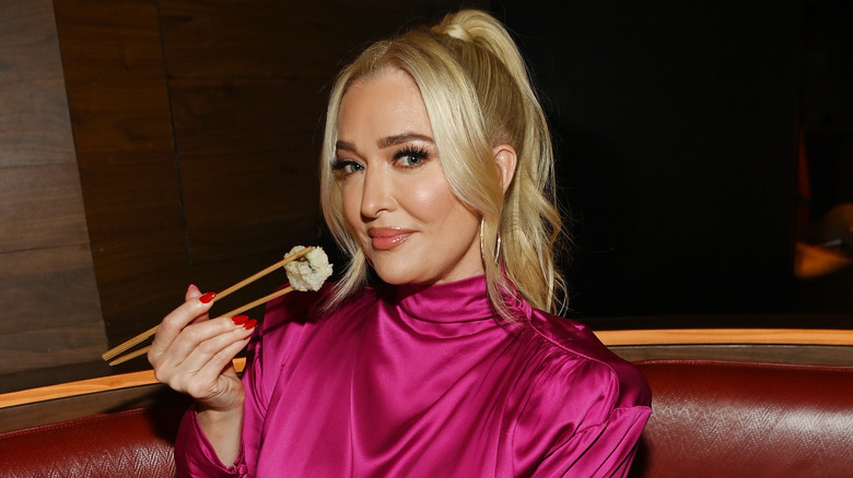 Erika Jayne is eating sushi
