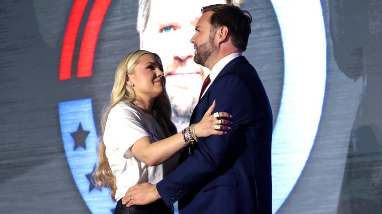 Erika Kirk and JD Vance post-hug