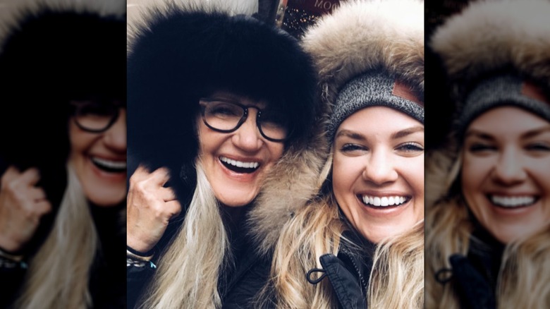 Erika Kirk posing with her mother, Lori Frantzve