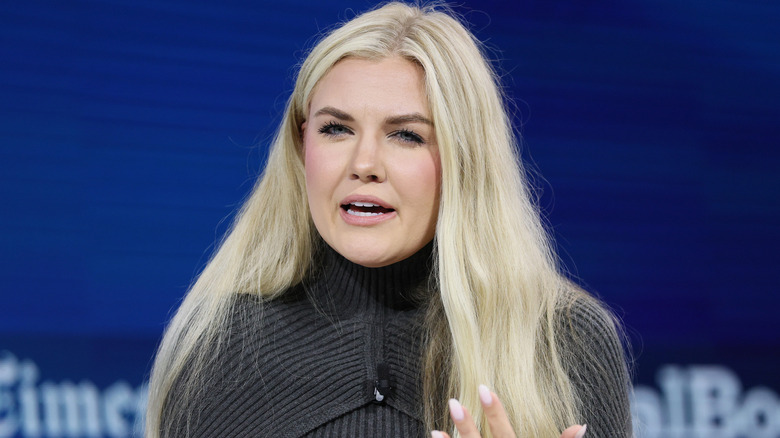 Erika Kirk wearing gray sweater