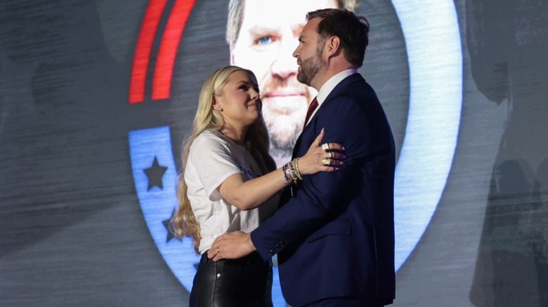 Erika Kirk hugging JD Vance