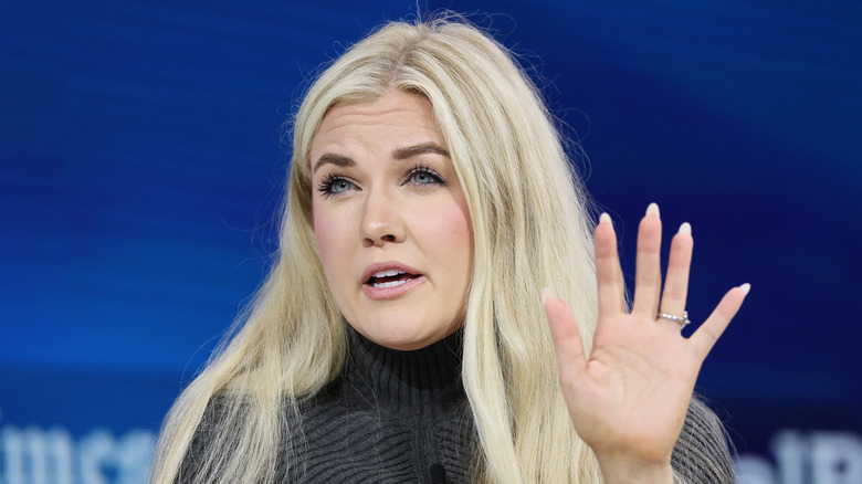 Erika Kirk speaking at Dealbook summit