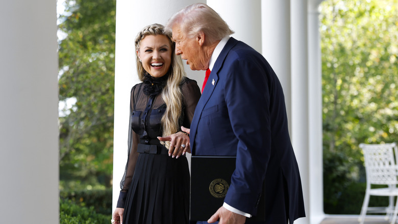 Erika Kirk pictured laughing with Donald Trump.