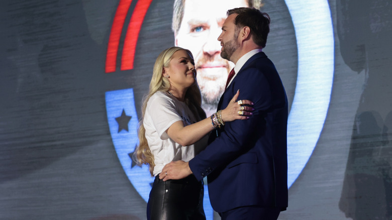Erika Kirk hugging JD Vance.