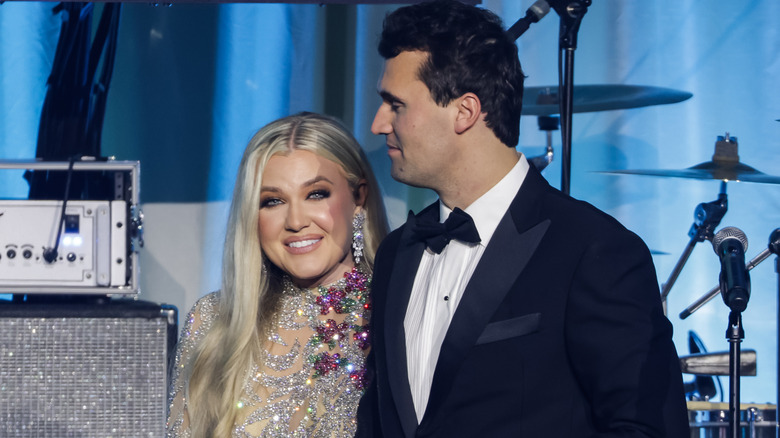 Erika Kirk on stage with Charlie Kirk