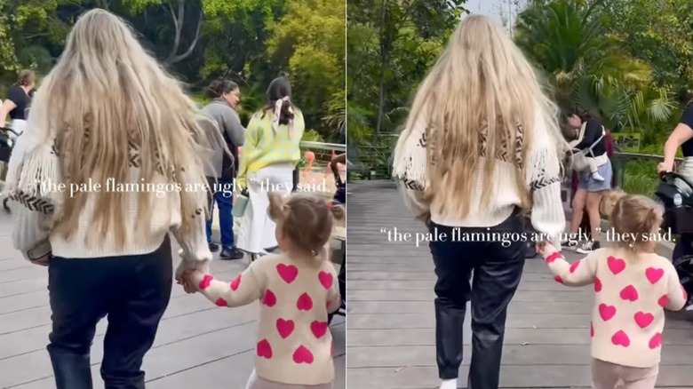 Erika Kirk walking with her daughter