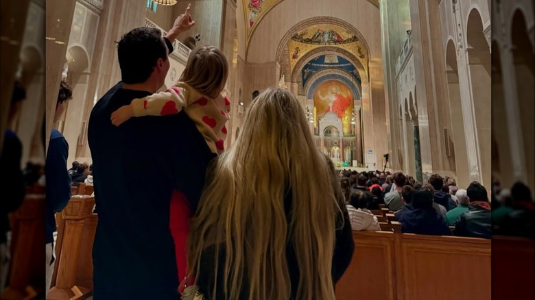 Charlie Kirk and Erika Kirk at church