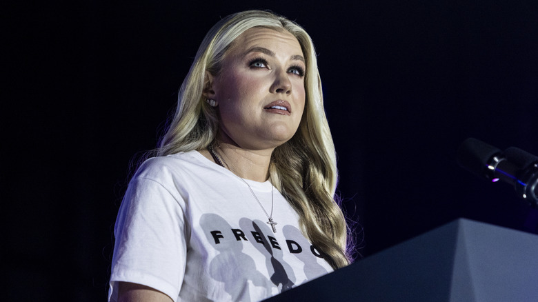 Erika Kirk speaking at Amfest