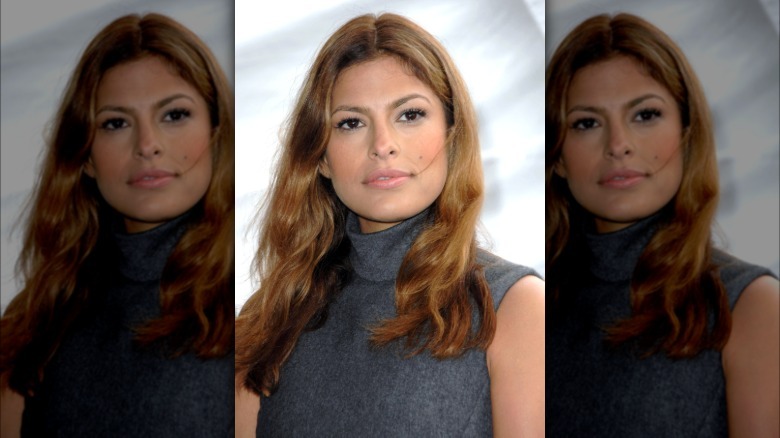 Eva Mendes in grey top