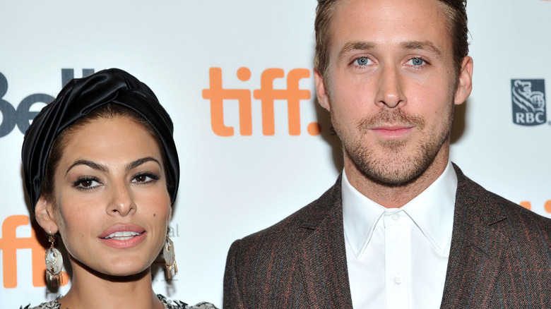 Eva Mendes and Ryan Gosling posing