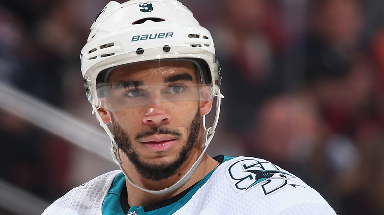 Evander Kane in a hockey game 
