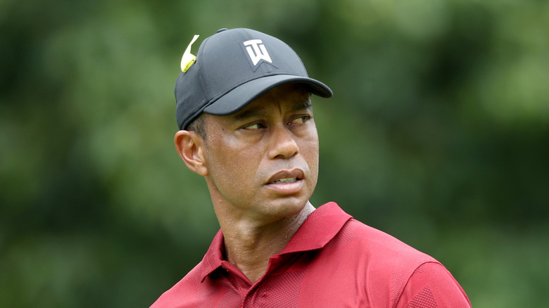Tiger Woods giving side-eye off camera