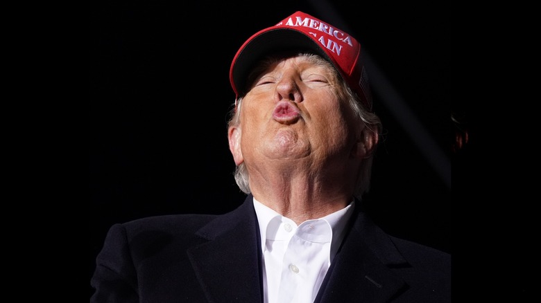Donald Trump making kissy face
