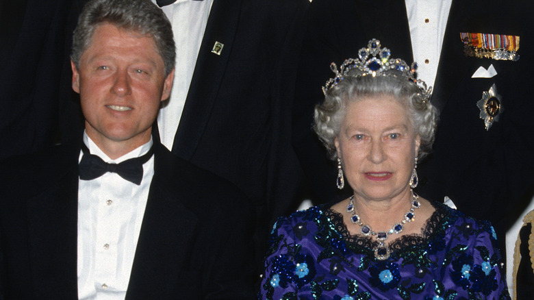 Bill Clinton and Queen Elizabeth and Prince Philip