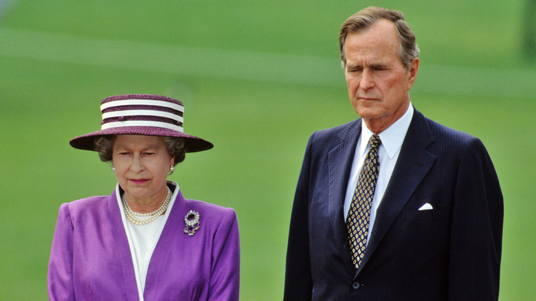 Queen Elizabeth and George H.W. Bush