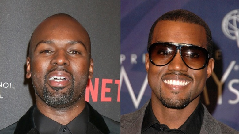 Corey Gamble smiling, Kanye West smiling